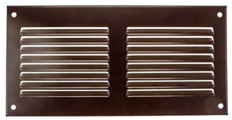 Vent Systems 20 x 10 cm Cubierta para rejilla de ventilación - Marrón - Rejilla trasera de metal con pantalla de protección de plagas incorporada