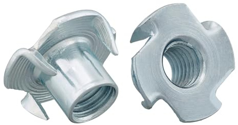 DSM – Einschlagmuttern M8 x 11 mm – galv. verzinkter Stahl – 24 Stück | mit 4 Einschlagspitzen – ähnlich DIN 6930 / ISO 6930 [TrueSpec Präzision] Einschraubmutter Gewindeeinsatz Holz, Gewindebuchse