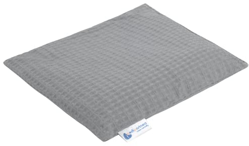 Medi Partners Kirschkernkissen Mikrowelle 20x25cm Körnerkissen groß Wärmekissen 500g Rechteck 100% Baumwolle Öko Natur Massagetherapie - Kirschkernkissen nacken schulter Kältetherapie (Grau Waffel)