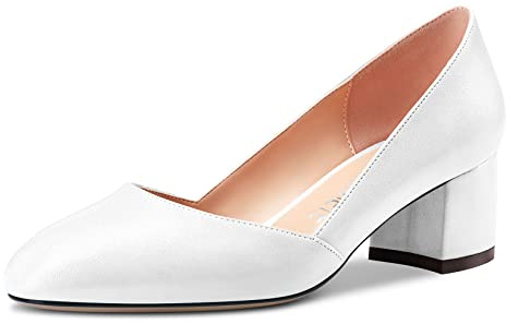 Castamere Femmes Bloc Chunky Bas Talon Heel Escarpins Slip-on Classique Cute Dress 5 CM Heels Fermé Rond Bout Chaussures