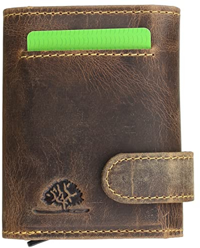 Greenburry Vintage Geldbörse RFID Leder Portemonnaie braun