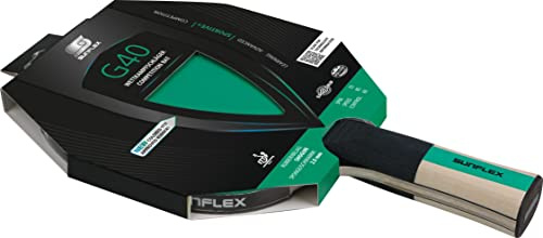 Sunflex® Color COMP G40 Tischtennisschläger | Tischtennis Racket Bat TT Profi Wettkampfschläger | anatomischer Griff | ITTF zertifizierter grüner Belag | für fortgeschrittene Spieler