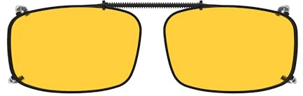 Eyekepper Polarized Yellow Lens Clip On Sunglasses With Spring Draw Bar Large Night Driving Wear Over Glasses 52x33MM