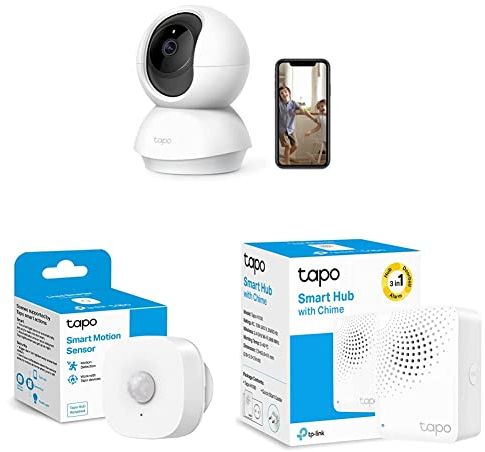 Tapo C210 H100 Hub T100 Bewegungsmelder, Wenn der Sensor eine Bewegung erkennt, dreht Sich die Überwachungskamera zur Beobachtung in eine bestimmte Richtung