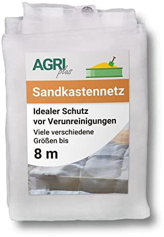 AGRI plus Filet pour bac à sable avec œillets I 2,5 x 2,5 m I Différentes dimensions I Filet à mailles étroites 0,8 x 0,8 mm I Couverture pour bac à sable I Filet de protection avec bords renforcés I
