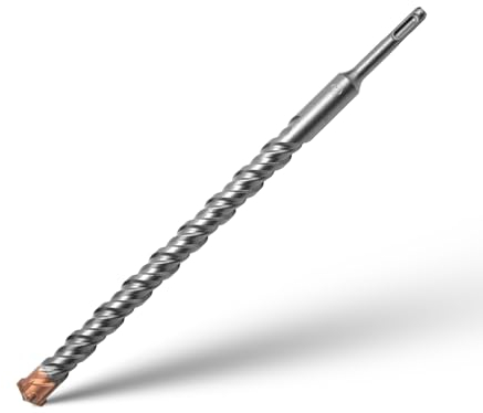 SDS Plus Hammer Drill Bits 22mm x 350mm Cross Drill Bits 4 Cutter Carbide Head Hammer Bit Tungsten Carbide Tip Rotary Impact Masonry Bit for Masonry, Stone, Concrete, Brick, Tiles