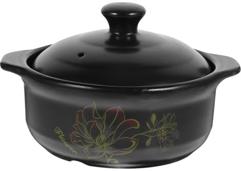 KICHOUSE Keramiktopf Für Küche Schmortopf Für Huhn Kochgeschirr Aus Keramik Hitzebeständig Für Herd Mit Deckel Für Reis Und Hühnchen Zubereitung