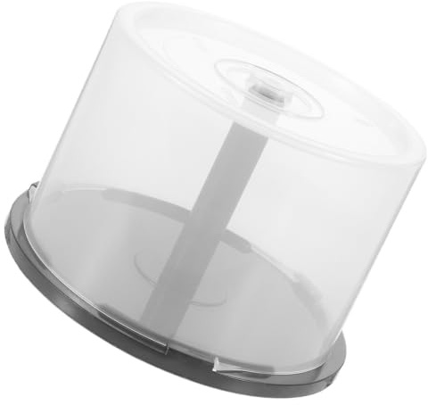 ABOOFAN Cd-Spindelbox Leerer DVD-Aufbewahrungseimer Transparenter Cd-Halter 50 Disc-Kapazitätsbehälter Kunststoffsäule DVD-Rack Mit Schwarzem Spindel-Cd-Organizer