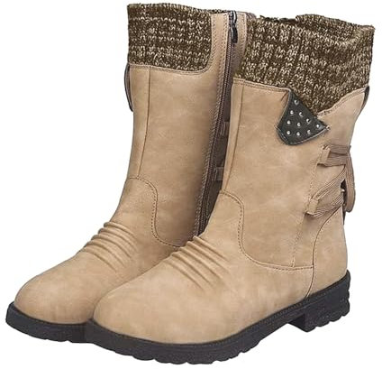 Generisch black week angeboteCowboystiefel Damen Kniehohe Damen Westernstiefel Damen Flach Rutschfeste Laufsohle Casual Spitze Zehe Klobiger Blockabs barfußschuhe damen sale