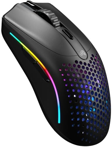 GLORIOUS Model O 2 Mini Wireless Ratón Gaming Simétrico Ligero (Negro) | Conectividad híbrida 2.4 GHz y Bluetooth, sensor BAMF 2.0 26K, switches 80M clics, tecnología Motion Sync, batería larga