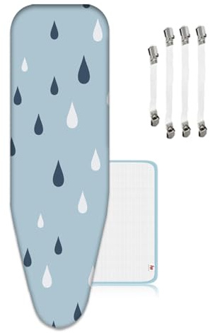 ZJBKX Extra Large Ironing Board Cover, 160x60cm Adjustable Ironing Board Cover, XXL with 4 Clips And 1 Anti-iron Cloth