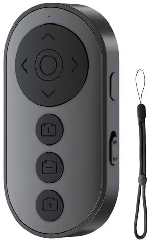 VEHICAR Bluetooth Camera Remote Shutter Release with Zoom & Front/Rear Switch - Wireless Video Scrolling for TikTok/YouTube E-Book Page Turner - Rechargeable for iPhone & Android
