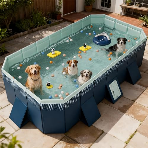 Piscine d'extérieur pliable non gonflable pour enfants et adultes avec coque en plastique rigide pour enfants et adultes (287 x 167,6 x 50,8 cm)