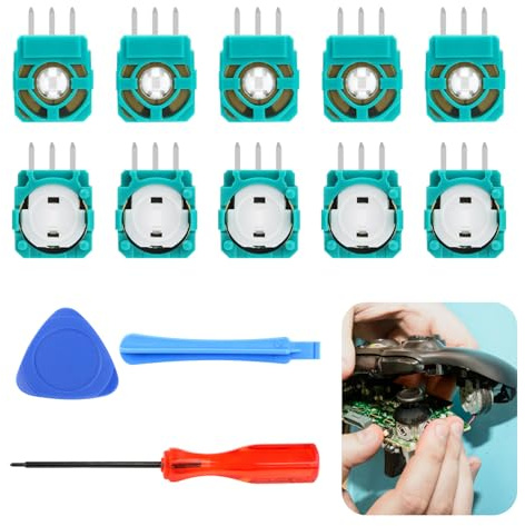 10 Stück Potentiometer Joystick 2.3k für PS5 Controller, 3D Joystick Potentiometer Reparaturteile, Ersatz Trimmer Variable Widerstandssensor Moduls, Reparaturteile Analog-Joystick mit Öffnungsset