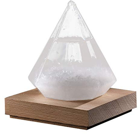 Large Diamond Storm Glass Weather Forecast Device (12 x 10.5 cm) Decorative Glass Barometer for Home Elegant Weather Indicator with 50 ml Liquid Functional and Aesthetic Decoration
