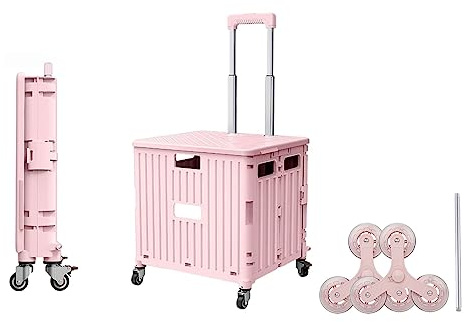Carrello montascale pieghevole con ruote e manico telescopico, contenitore per lavanderia, condomini, appartamenti, carrello per la spesa portatile per un facile trasporto