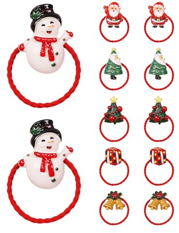 Weihnachts Haargummis - 12er Set Weihnachts Haargummis Für Mädchen,Festliche Accessoires Für Frauen Kinder Familien Töchter Freunde