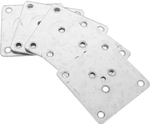 GALPADA 5Pcs Thickened Iron Table Leg Mounting Plates with Furniture Connectors for Sofa Couch Legs Attachment Replacement Repair Supplies