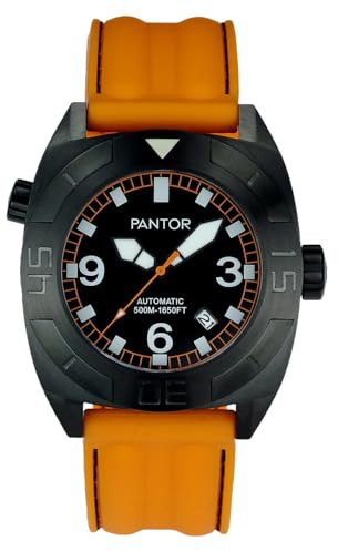 Pantor Seal Dive Watch 500m Pro Diver Uhren für Herren mit Heliumventil, Saphir-Kristall und drehbarer Lünette