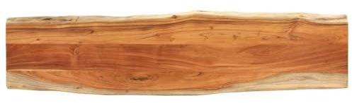 Roanoer 180 x 40 cm, in legno di acacia massiccio, con bordo ad albero, piano in legno massiccio, per tavolo da bar, tavolino da esterno, cucina, ufficio e soggiorno