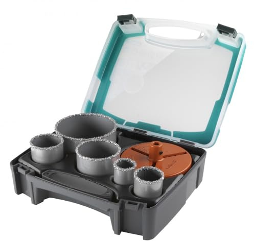 wolfcraft 5424000 - Coffret pour Maçons - Diamètre 33, 43, 53, 68 et 103-7 pièces