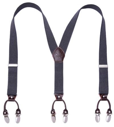 KANGDAI Hosenträger für Herren Breit Y Style 3.5 CM Mit Sehr 6 Starke Metall Clip Durable Elastic Verstellbare Hosenträger Geschenkbox für Herren und Damen