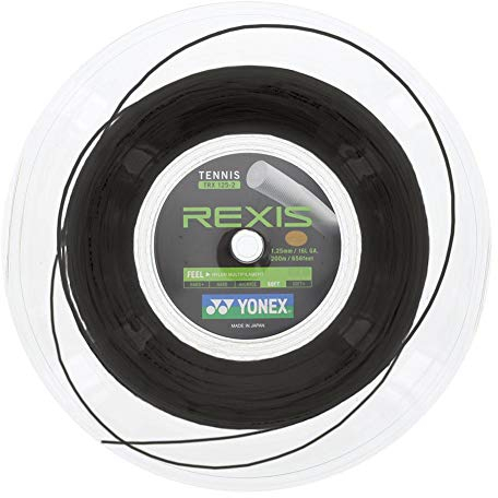 YONEX Rexis Tennissaitenrolle, Schwarz, 16-1,30 mm, 200 m