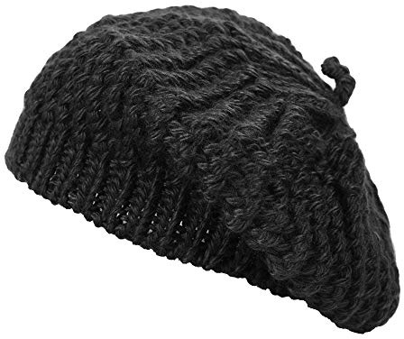 ZLYC Französische Baskenmütze aus Wolle für Damen, Winter, gestrickt, Baskenmütze, Künstlermütze