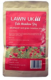 Wildflower Fab Meadow Seed Mix Lawn UK - 50g - 20sqm Coverage - Flagship Sow and Grow - Annual Perennial Wildflowers