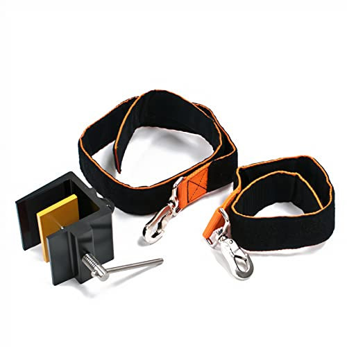 Tie Down Ladder Stability Anchor System | Stabilizer Kit for Ladders w/3Ft Strap | Fits-Connects-Clicks in Seconds | Safety Device for Roofing/Gutters/Etc | Protection Device