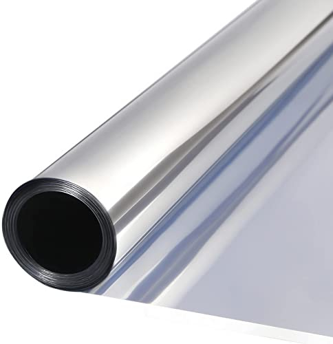Wholede Vinilo Pet Película Adhesiva Lámina de Espejo para Ventanas Cristal Unidireccional Protector de Privacidad Anti 99% UV y Anti 85% IR para Hogar y Oficina (40 * 200cm)