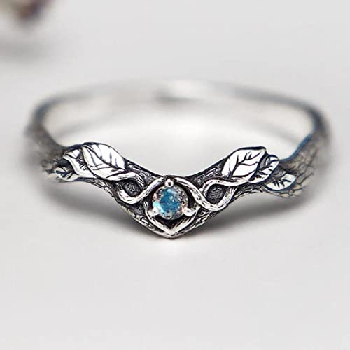 Bysonglezai Rings Women Ring Men Jewellery Girl Finger Elven Ring Engagement Ring Ring For Women Wedding Ring Vine Ring Elvish Ring Leaf Ring 7 White