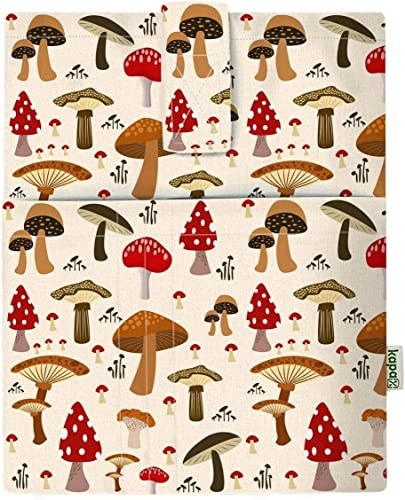 POCHETTE DE LIVRE Couverture de livres, pour livre broché, tissu lavable,imperméable,protecteur de livre - rembourré, housse de protection pour tablette pour adulte (CHAMPIGNON XL)