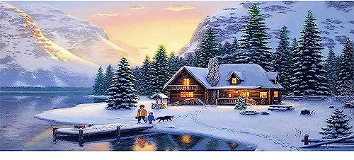 SHEGZHUC Diamond Painting Erwachsene Winterlandschaft 110x50 cm Malen nach Zahlen Weihnachten