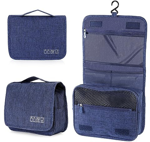 AiQInu Beauty Case da Viaggio, Borsa da toilette da viaggio per Donna Uomo,impermeabile Beauty Case con Gancio per Appendere per Organizzare Oggetti Personali Accessori