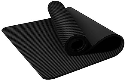 Yoga-Matte Dickes Fitnessstudio-Übungsmatte mit Riemen Rutschfest Schaumstoff-Balance-Pad für Yoga, Pilates, Stretching zu Hause (Color : Black, Size : 185 * 80 * 15mm)