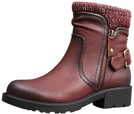 IVACHY Ankle Boot for Womens Super Comfy Cushioned Ladies Ankle Boots Zip Closure Classic English Flat Shoes Size 3-7.5 UK