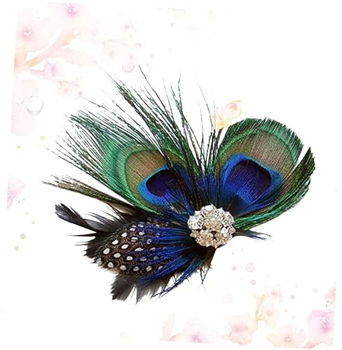 Housoutil Pfau federn decor Haar Stirnband Kleid Flapper-Kopfstück fürs Haar Tiara Haar Klammern kopfschmuck Federkopfschmuck Abschlussball Haarnadel Zubehör Haarschmuck Kopfbedeckung