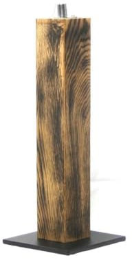 Colonna di fuoco rustica – la torcia da giardino in travi di quercia fiammata, 50 cm, fiammata