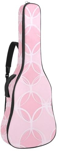 Wasserdichte Tasche für Akustikgitarre mit Taschen, Schutzfutter, passend für 40/41/42 Zoll Gitarren, Pink Circular Geometric, mehrfarbig, 42.9x16.9x4.7 in, Gitarrentasche
