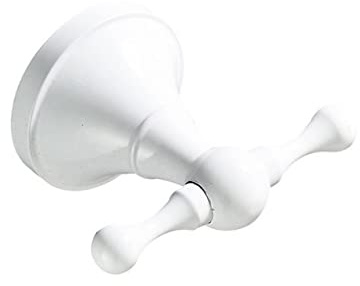 Accessoires de matériel de Salle de Bain Blanc, Double Barre de Serviette de Bain en Laiton, Ensemble d'étagères de Brosse de Toilette, Porte-Rouleau de Papier WC, Porte-Savon de Douche, Crochet