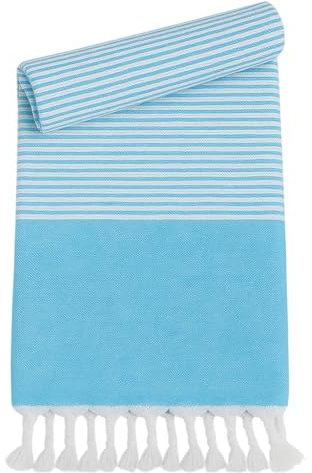 Heré Mood Asciugamano per hammam in 100% cotone riciclato, 90 x 170 cm, asciugamano da sauna, asciugamano assorbente e ad asciugatura rapida, set da 1/2 pezzi, prelavato, grande e leggero (1, Turkis)