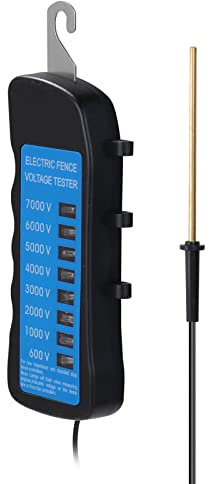 Pretfy MLD-002 600 V-7 KV Zaunprüfer für Haus und Garten, für Pferde und Nutztiere, elektrisches Zaunvoltmeter, keine Batterie erforderlich, mit 8 Kontrollleuchten