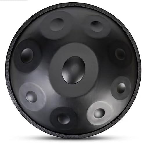 Handpan-Trommelinstrument in g-Moll, 18 Zoll kleine Handpan-Trommel aus Stahl für professionelle Audioproduktion - Inkl. Handpan-Tasche, Trommelstativ, 2 Handpan-Schläger, staubfreies Tuch
