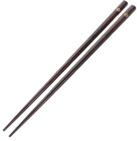 JECOMPRIS Reusable Japanese Wooden Chopsticks Solid Anti-Slip Rice Chopsticks with Cherry Blossom Flower Pattern Japanese Style Chopsticks for Sashimi Noodles Home Kitchen and Dining
