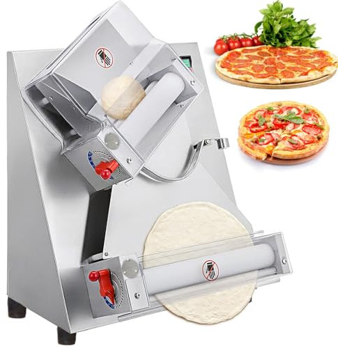 Dfdieratve MáQuina Laminadora de Masa de Pizza, MáQuina Laminadora de Masa de Pizza, Prensa AutomáTica para Pizza Comercial con Espesor Ajustable de 1 a 5,5 mm, MáQuina para Hacer Pizza