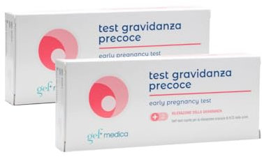 gef + medica - 2 Test di Gravidanza HCG Ultrasensibile Confezioni da 2 Stick per Test Gravidanza Precoce a Rilevazione Rapida