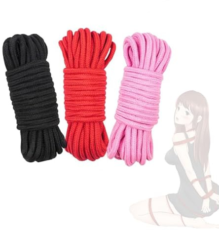 Confezione da 3 corde di cotone morbido, oggetti di scena per il gioco