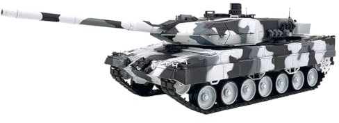 WANENGEDIY RC Panzer Modell 1/16 Maßstab Deutscher Leopard 2 A6 Schwerer Panzer 2.4G RC Simulation Militärfahrzeug mit Sounds Panzermodellbauer