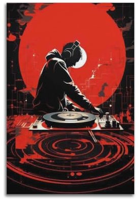 ZJWIFHWW Vinyl-Schallplatten-Poster, Motiv: Old School, DJ-Kunst, Poster, dekorative Malerei, Leinwand, Wandposter und Kunstdruck, moderne Familienschlafzimmer-Dekoration, Poster, 20 x 30 cm